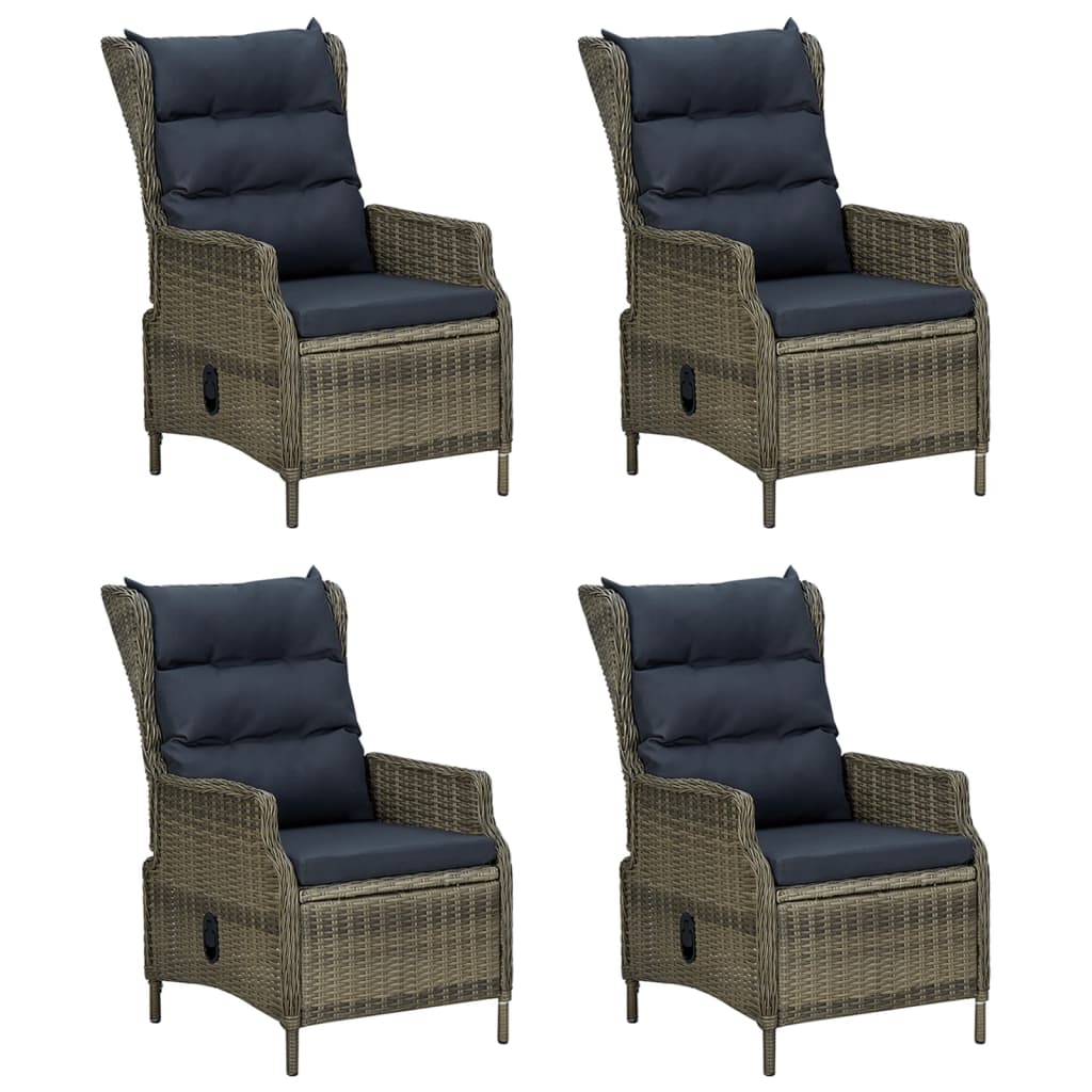 5 részes barna polyrattan kerti étkezőgarnitúra 4