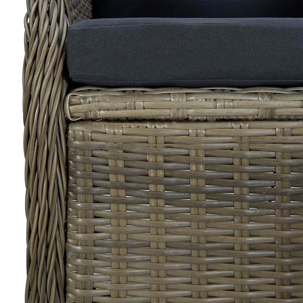 5 részes barna polyrattan kerti étkezőgarnitúra 7