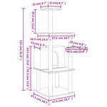 Sötétszürke macskabútor szizál kaparófákkal 132 cm 8