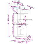 Sötétszürke macskabútor szizál kaparófákkal 141 cm 8