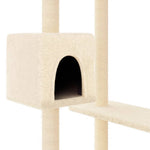 Krémszínű macskabútor szizál kaparófákkal 82 cm 6