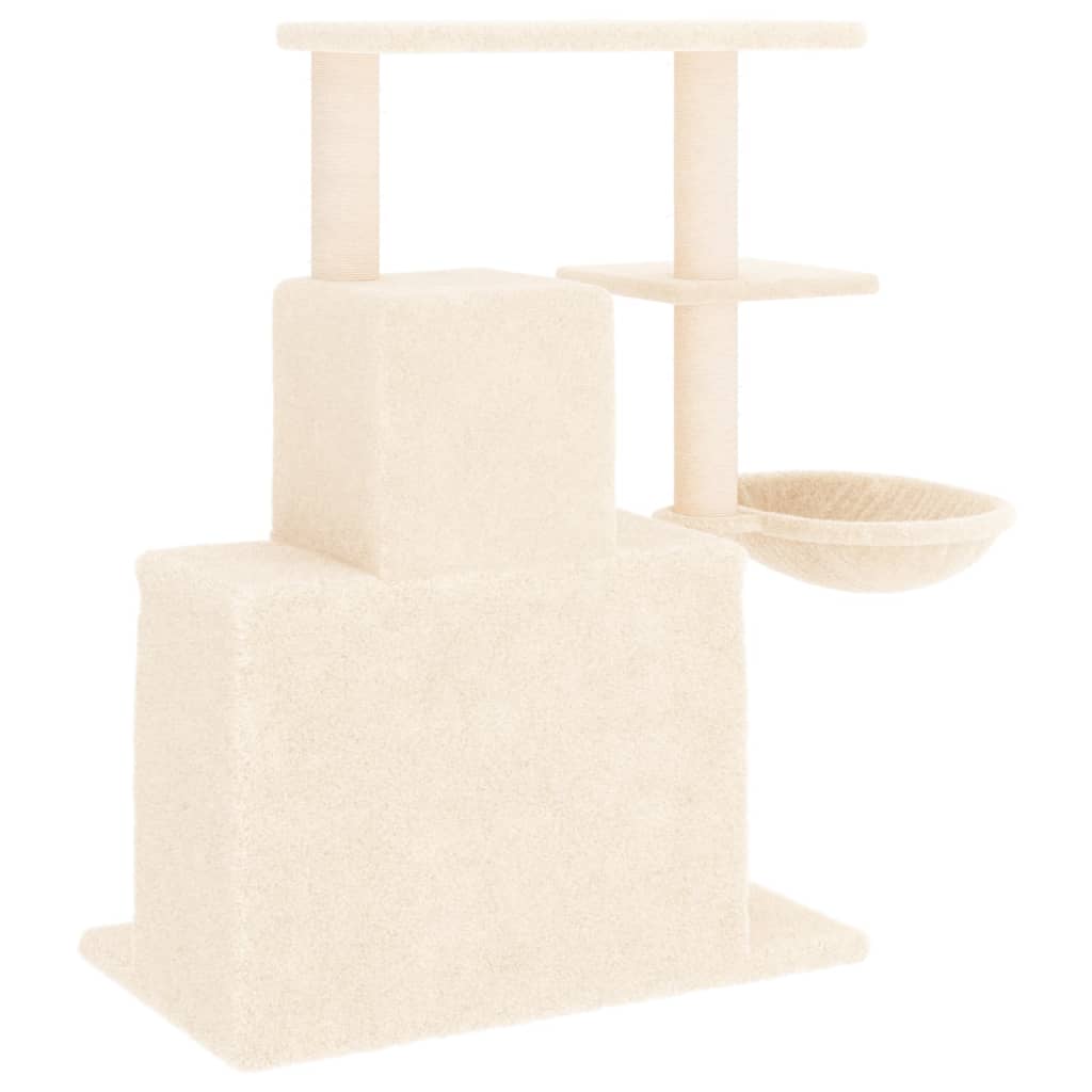 Krémszínű macskabútor szizál kaparófákkal 83 cm 5