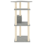 Világosszürke macskabútor szizál kaparófákkal 123 cm 4