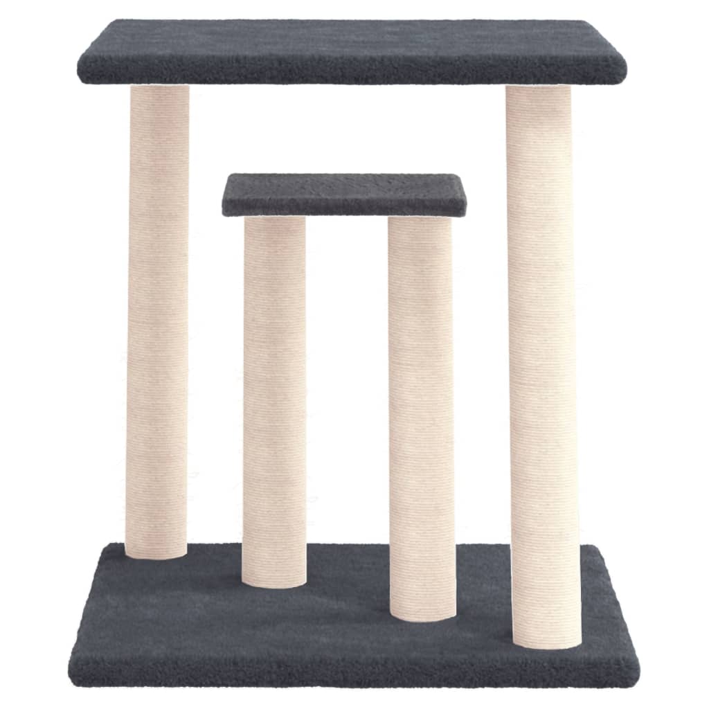 Sötétszürke macskakaparófa emelvényekkel 50 cm 3