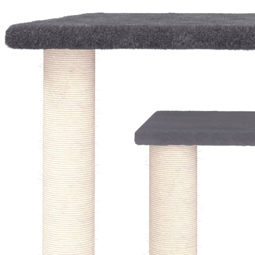 Sötétszürke macskakaparófa emelvényekkel 50 cm 5
