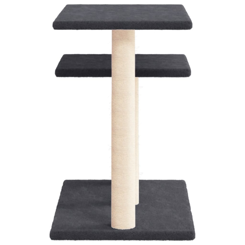 Sötétszürke macskakaparófa emelvényekkel 62,5 cm 4