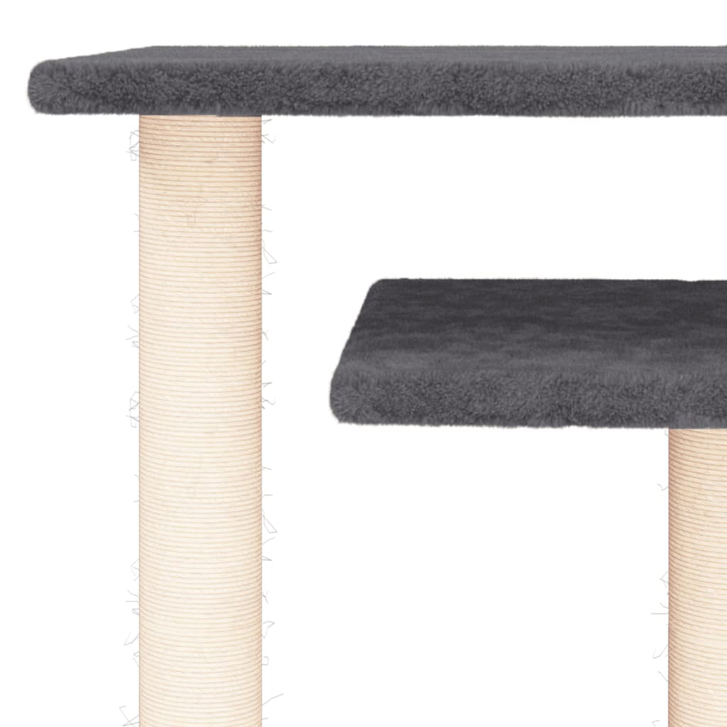 Sötétszürke macskakaparófa emelvényekkel 62,5 cm 5
