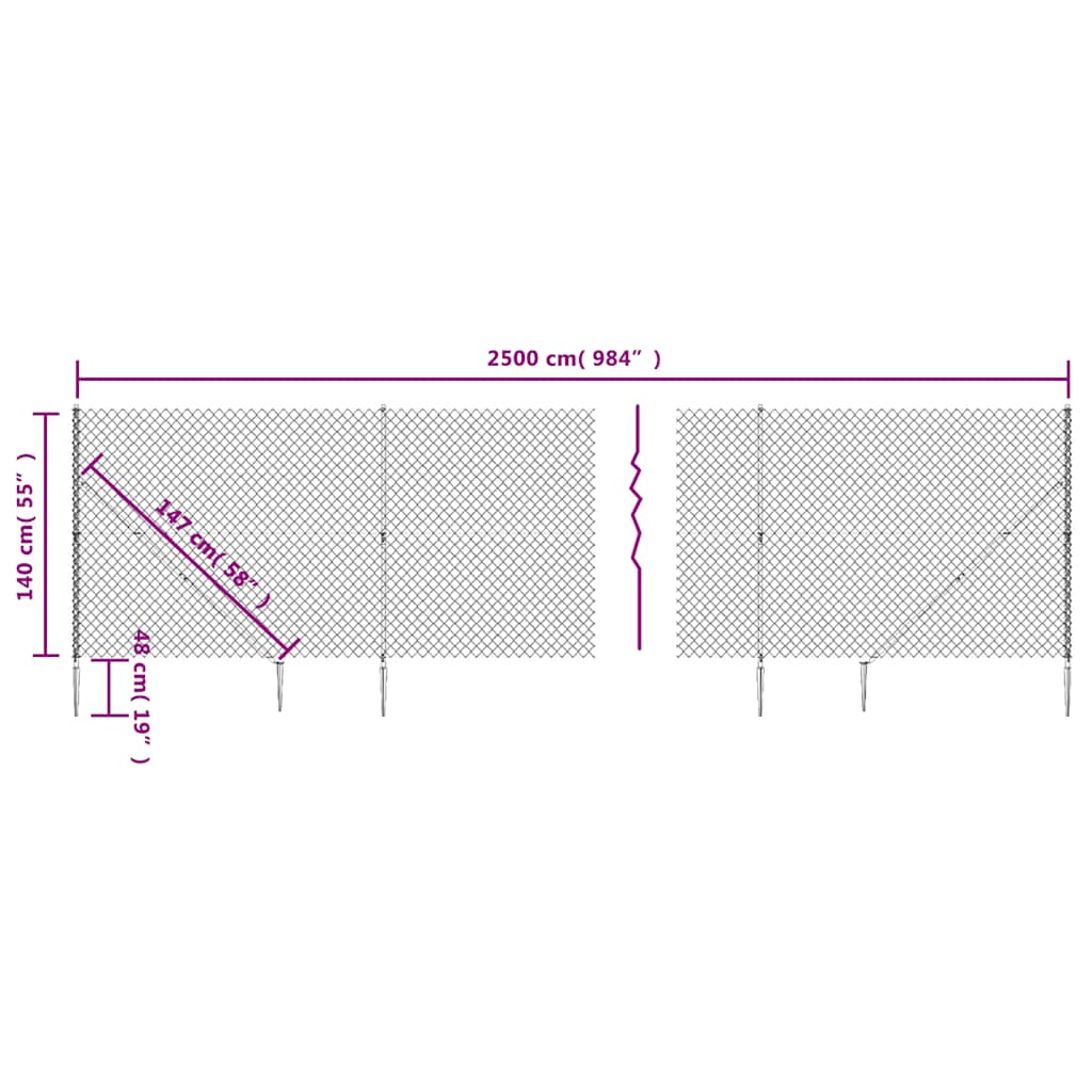Zöld drótkerítés cövekekkel 1,4 x 25 m 6