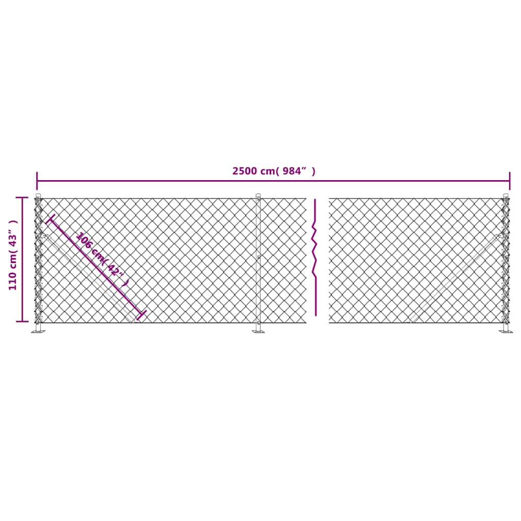 Zöld drótkerítés illesztőperemmel 1,1 x 25 m 6