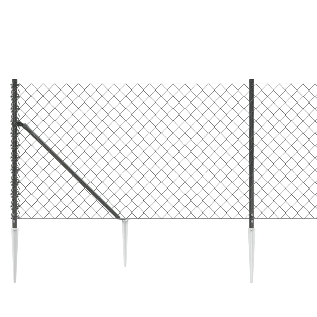 Antracitszürke drótkerítés cövekekkel 1 x 25 m 4