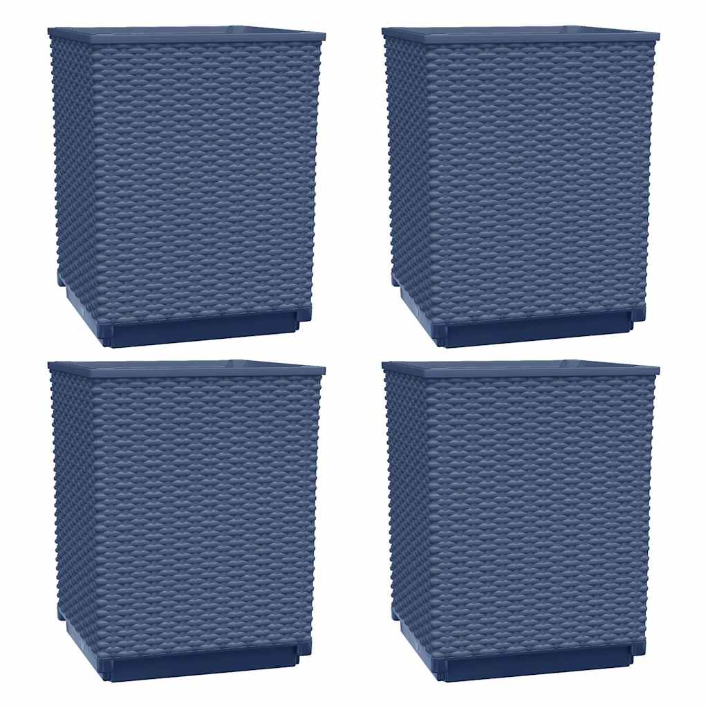 4 db kékszürke polipropilén növénytartó 30 x 30 x 37 cm 2
