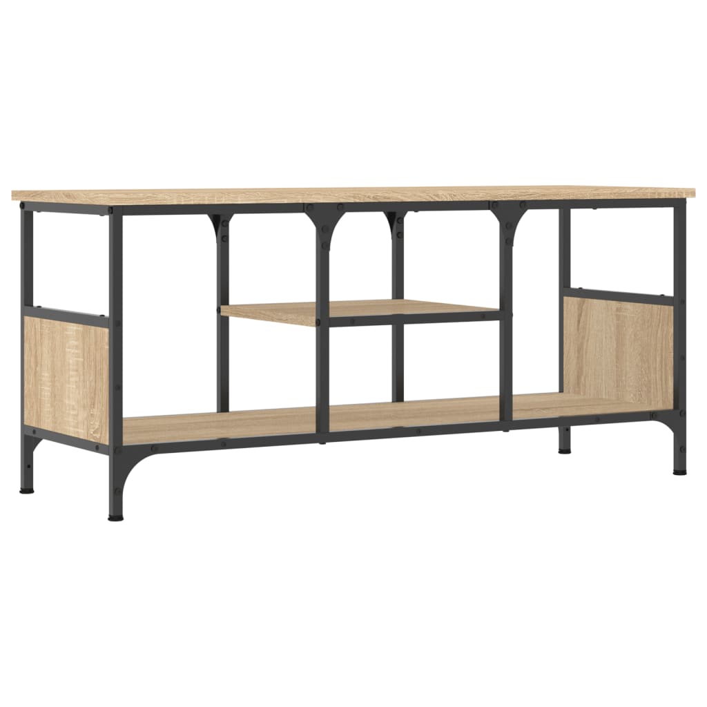 Sonoma tölgy színű szerelt fa és vas TV-szekrény 100x35x45 cm 6