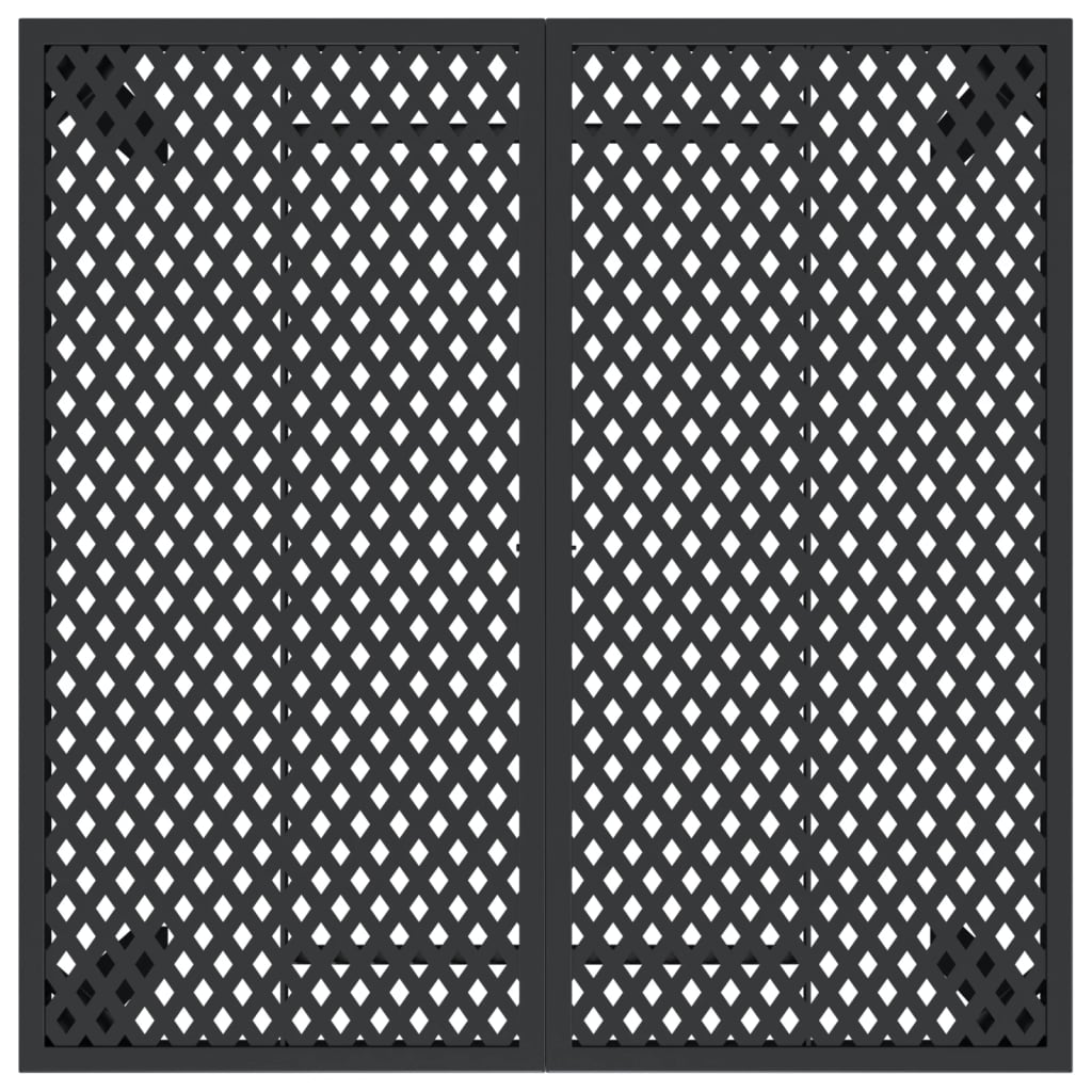 Antracitszürke acél kerti asztal 100 x 100 x 72 cm 5