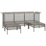 5 részes szürke polyrattan kerti ülőgarnitúra párnákkal 4