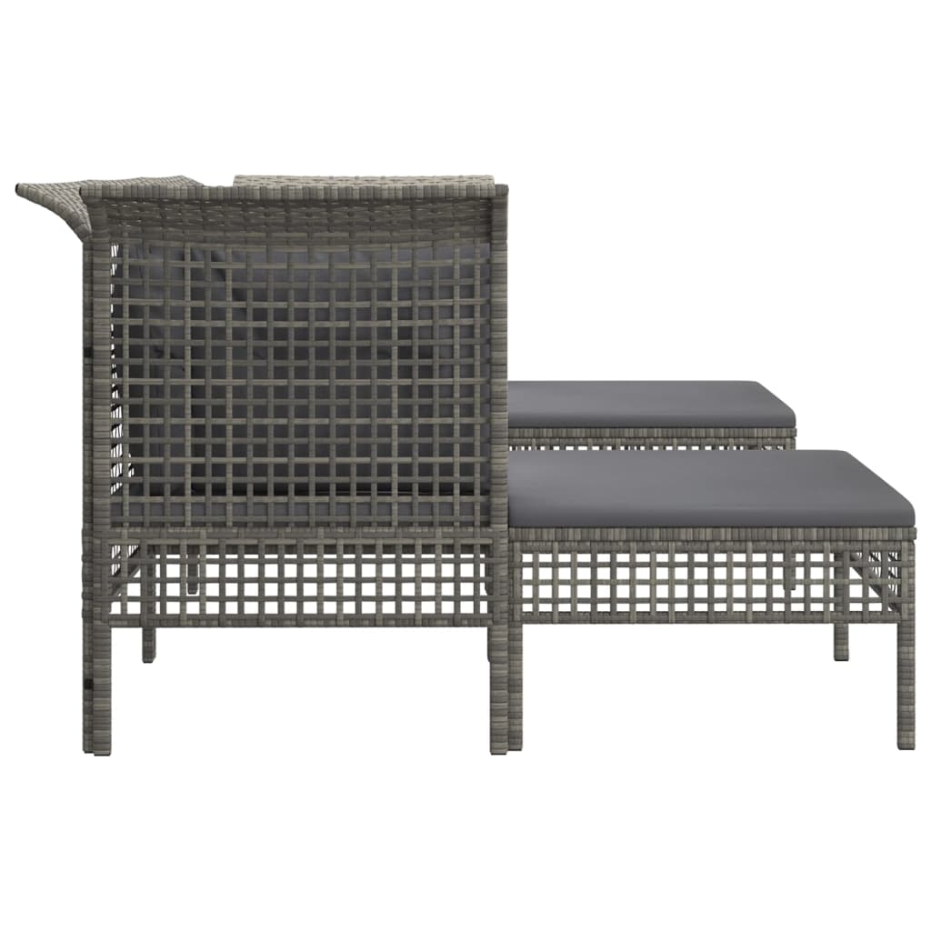 5 részes szürke polyrattan kerti ülőgarnitúra párnákkal 5