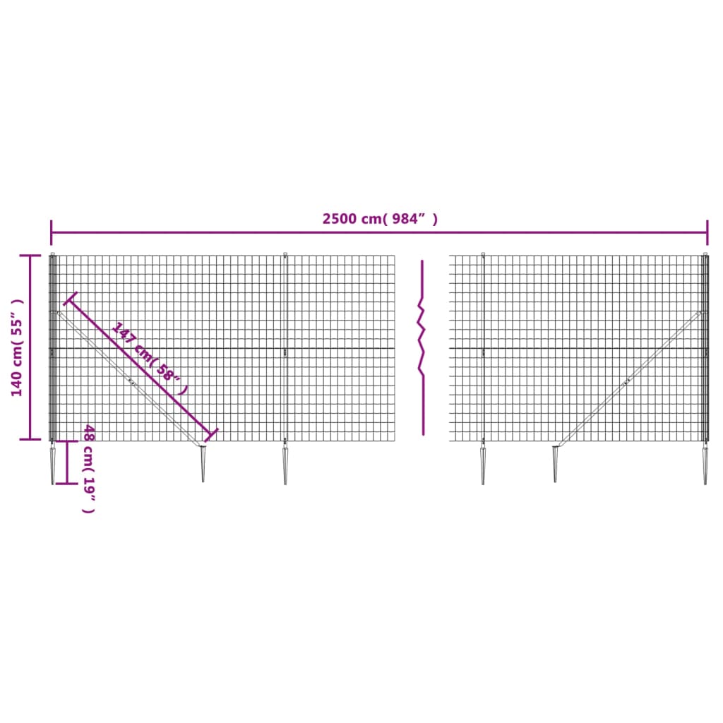 Zöld dróthálós kerítés cövekekkel 1,4x25 m 5
