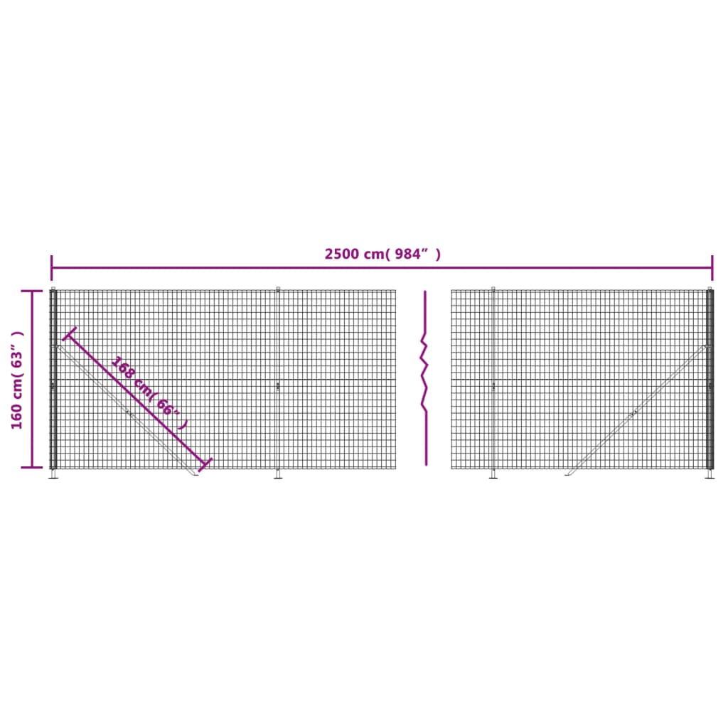 Zöld dróthálós kerítés illesztőperemmel 1,6x25 m 6