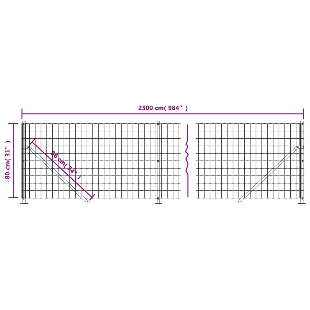 Zöld dróthálós kerítés illesztőperemmel 0,8x25 m 6