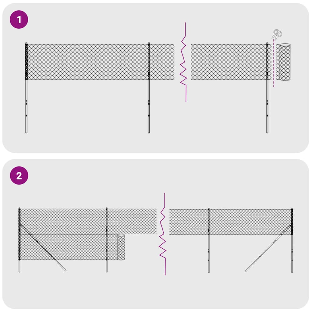 Antracitszürke dróthálós kerítés cövekekkel 1,6x10 m 4