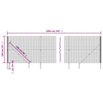 Antracitszürke dróthálós kerítés cövekekkel 1,6x10 m 6