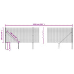 Antracitszürke dróthálós kerítés cövekekkel 1x25 m 5