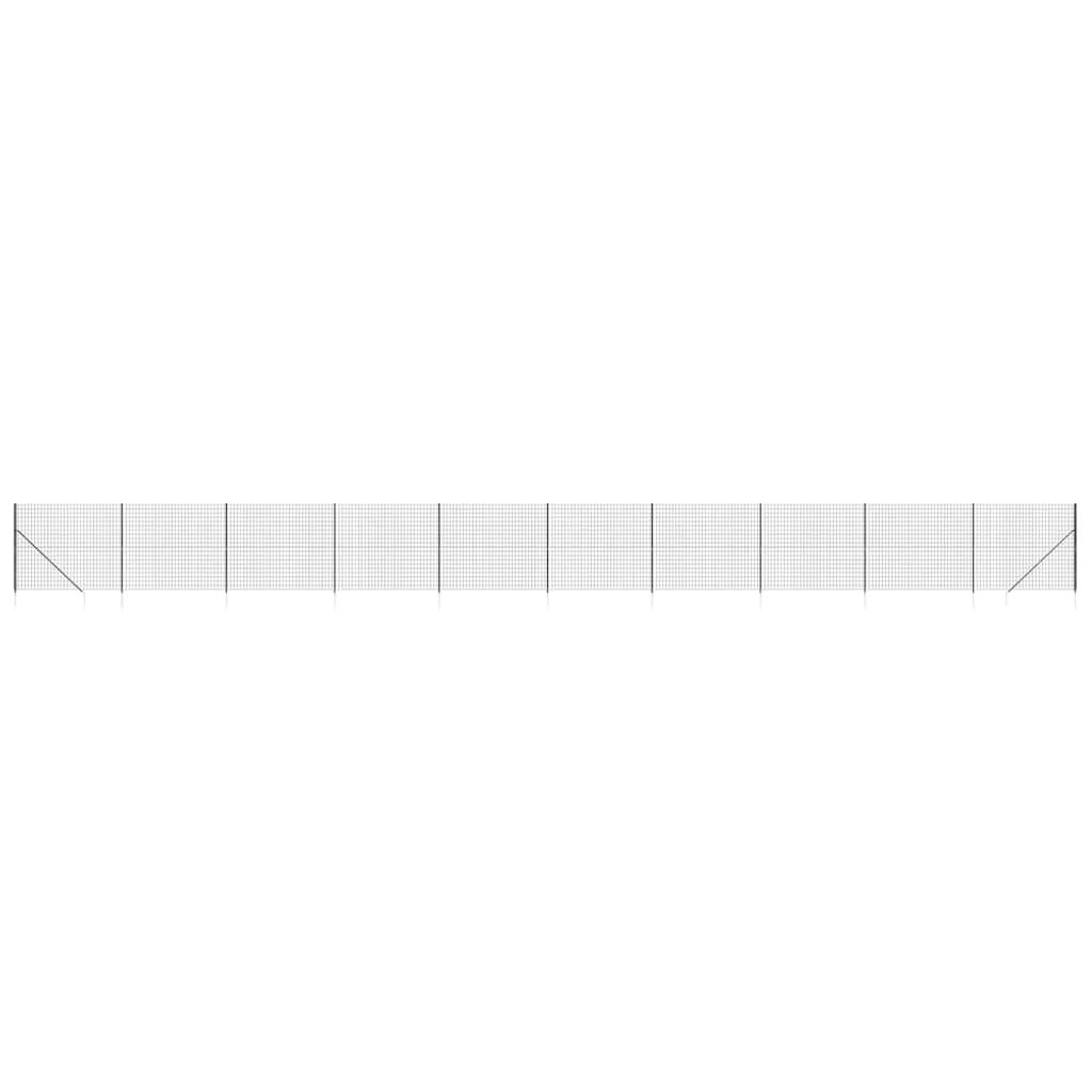 Antracitszürke dróthálós kerítés cövekekkel 1,4x25 m 2