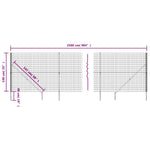 Antracitszürke dróthálós kerítés cövekekkel 1,4x25 m 6
