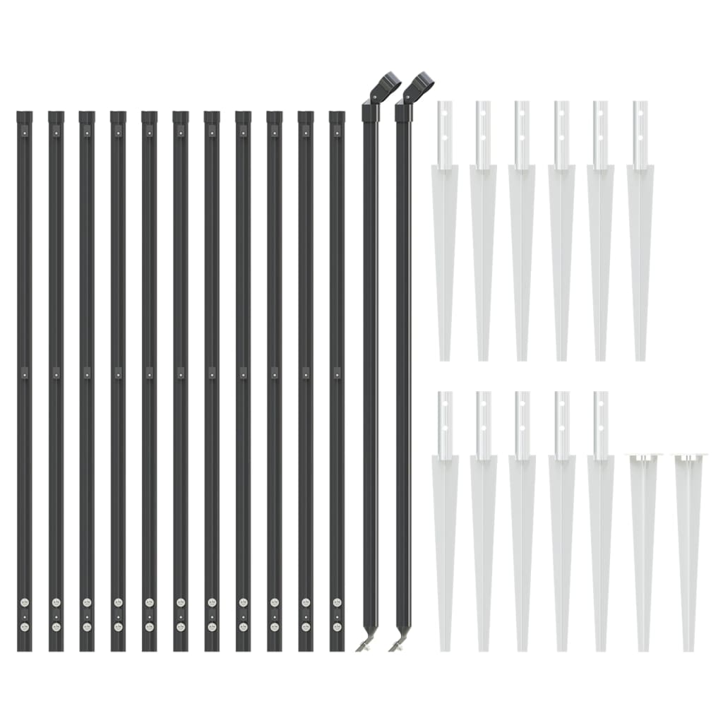 Antracitszürke dróthálós kerítés cövekekkel 1,1x25 m 3