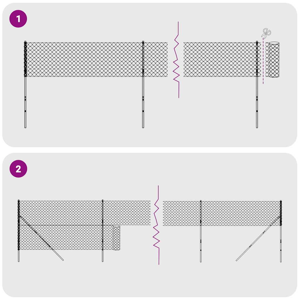 Antracitszürke dróthálós kerítés illesztőperemmel 2x10 m 6
