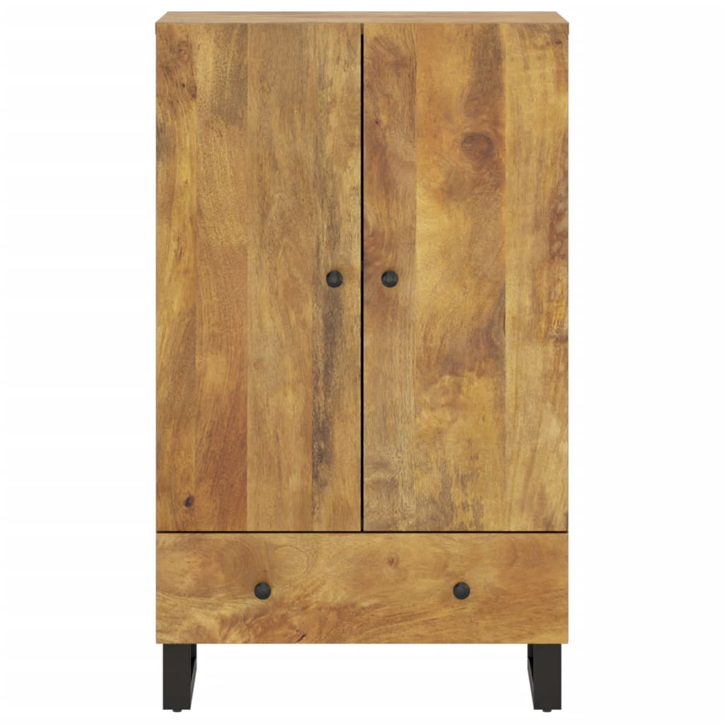 Tömör mangófa és vas magasszekrény fiókkal 60x33x100 cm 3