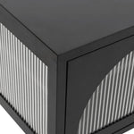 Fekete üveg és acél TV-szekrény 105 x 35 x 50 cm 8