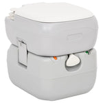 Szürke-fehér HDPE hordozható kemping WC 22+12 L