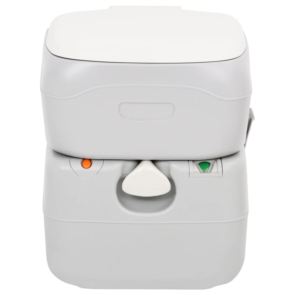 Szürke-fehér HDPE hordozható kemping WC 22+12 L 2
