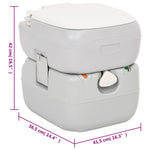 Szürke-fehér HDPE hordozható kemping WC 22+12 L 11