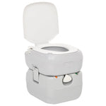Szürke-fehér HDPE hordozható kemping WC 22+12 L 3