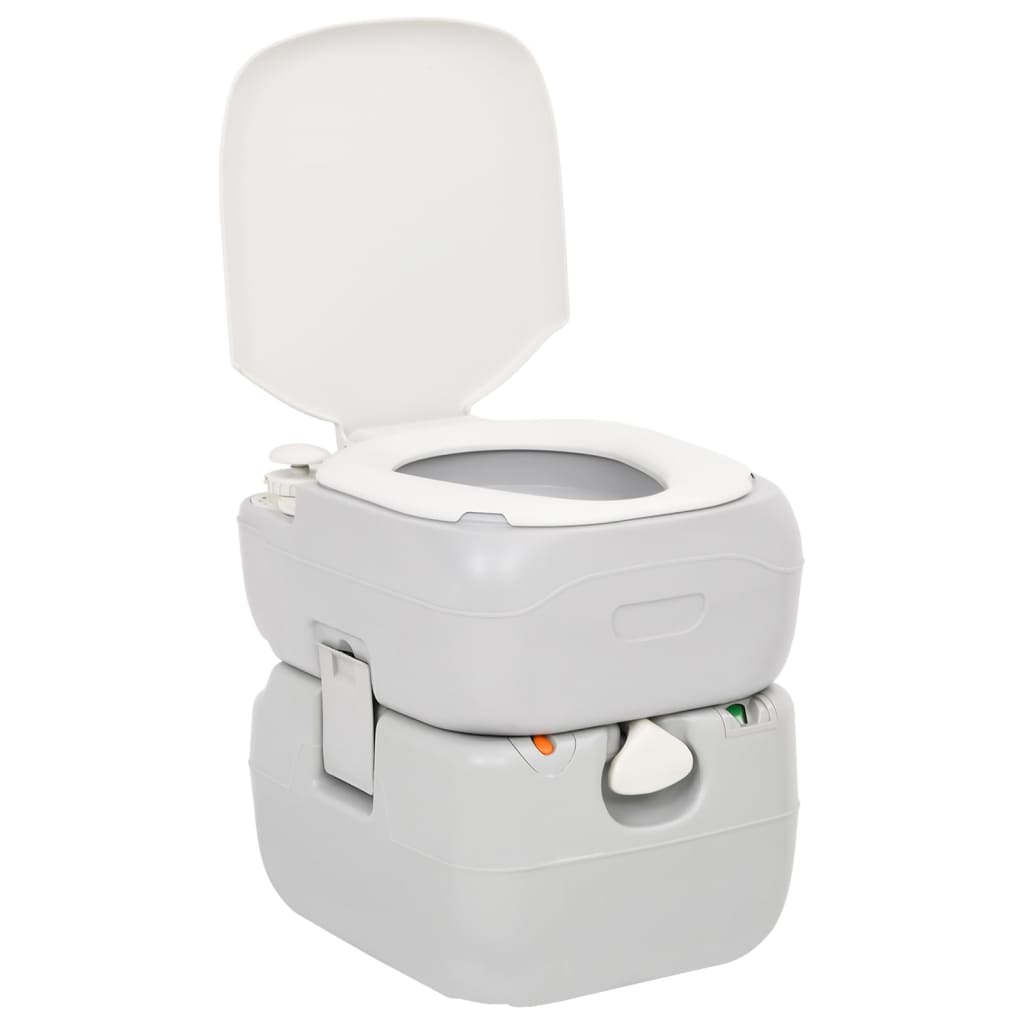 Szürke-fehér HDPE hordozható kemping WC 22+12 L 3