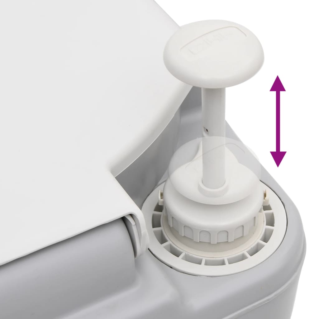 Szürke-fehér HDPE hordozható kemping WC 22+12 L 7