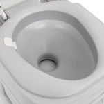 Szürke-fehér HDPE hordozható kemping WC 22+12 L 8