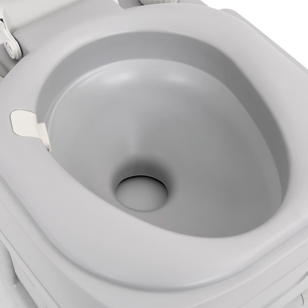 Szürke-fehér HDPE hordozható kemping WC 22+12 L 8