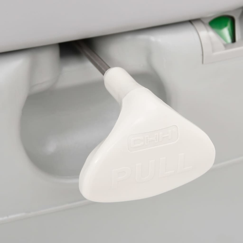 Szürke-fehér HDPE hordozható kemping WC 22+12 L 9
