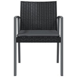 2 db fekete polyrattan kerti szék párnával 56,5 x 57 x 83 cm 4