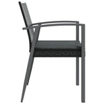 2 db fekete polyrattan kerti szék párnával 56,5 x 57 x 83 cm 5