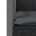2 db fekete polyrattan kerti szék párnával 56,5 x 57 x 83 cm 7