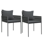 2 db fekete polyrattan kerti szék párnával 54 x 61 x 83 cm 2