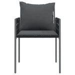 2 db fekete polyrattan kerti szék párnával 54 x 61 x 83 cm 4