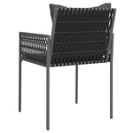 2 db fekete polyrattan kerti szék párnával 54 x 61 x 83 cm 6