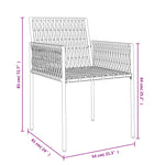 2 db fekete polyrattan kerti szék párnával 54 x 61 x 83 cm 9