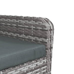 Szürke polyrattan kerti szék lábtartóval 8