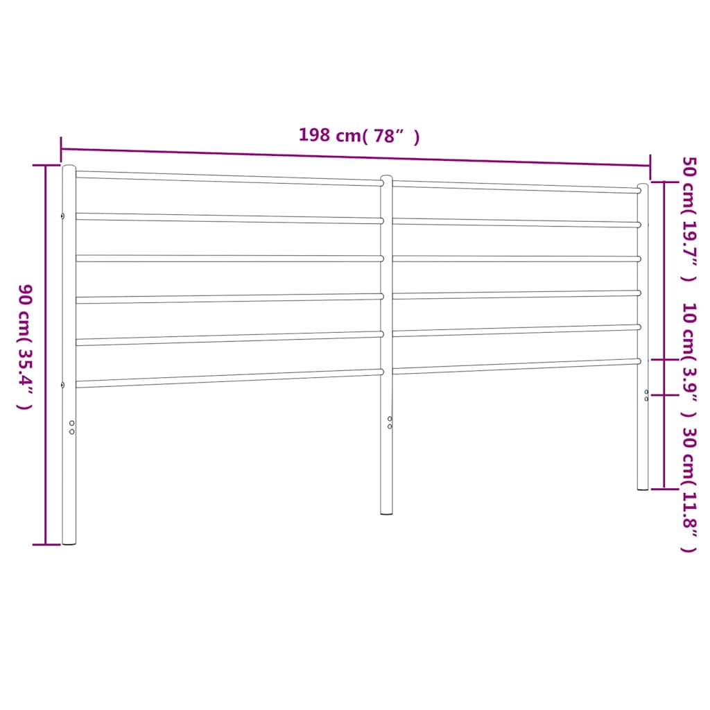Fekete fém csere fejtámla 193 cm 7