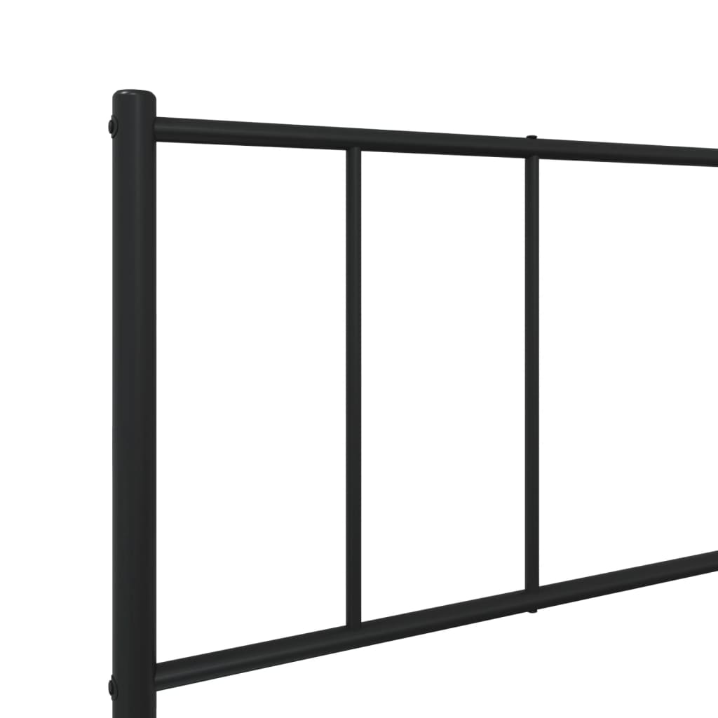 Fekete fém ágykeret fejtámlával 90 x 200 cm 9